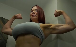 Muscular Giantess Eats Tiny Man in Her Kitchen